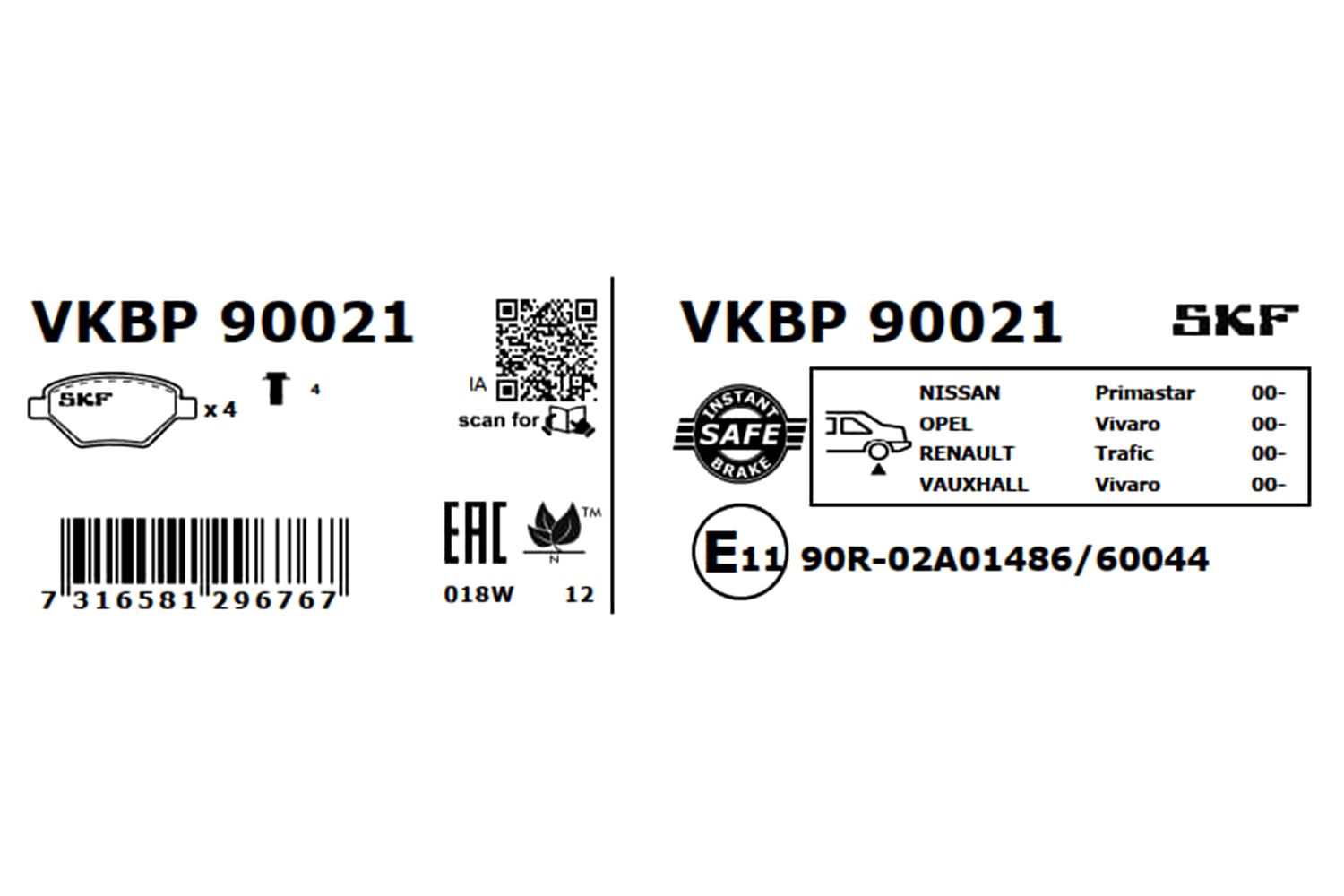 Obrázok Sada brzdových platničiek kotúčovej brzdy SKF  VKBP90021